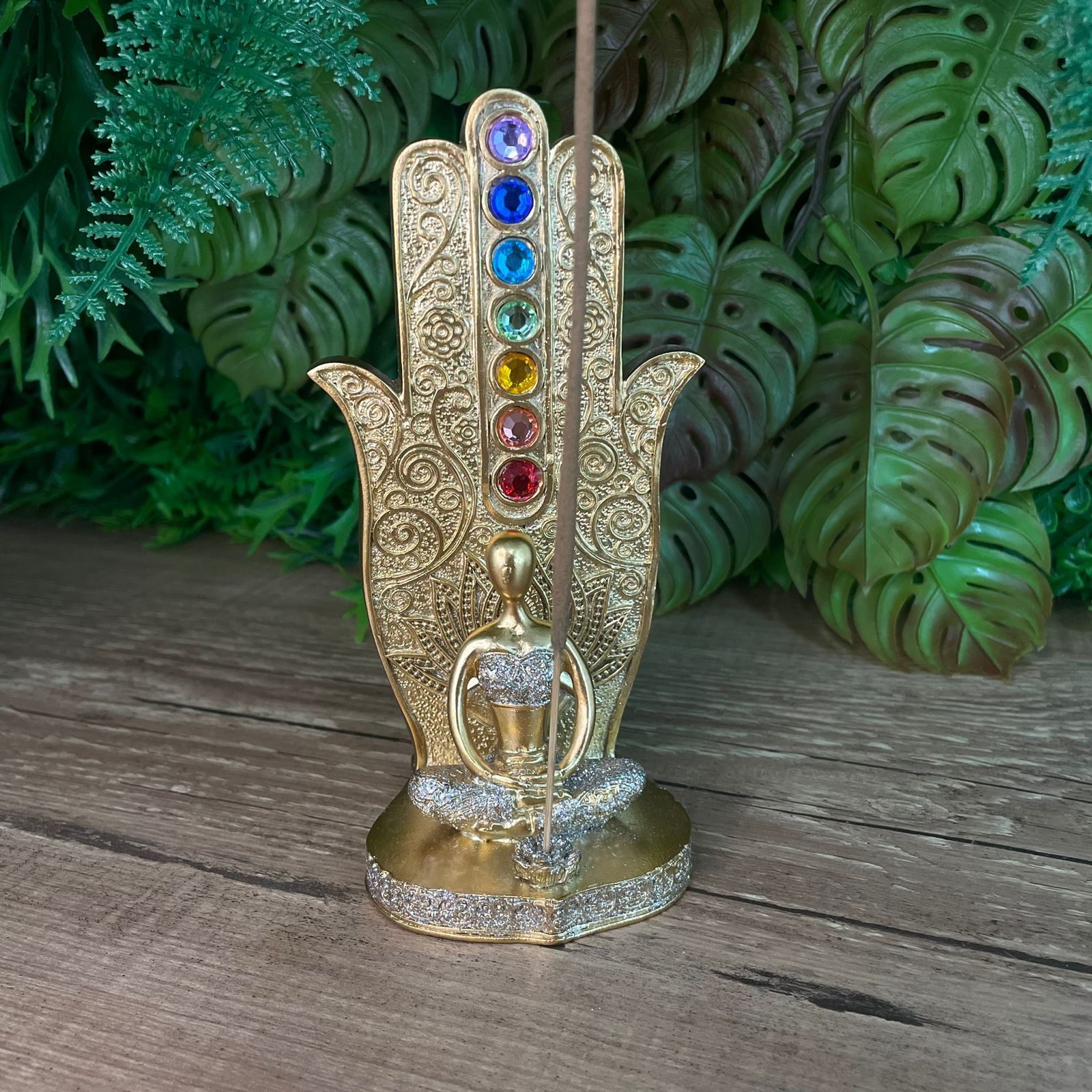 Incensário Mão Hamsá 7 Chakras - Sabedoria imagem 2