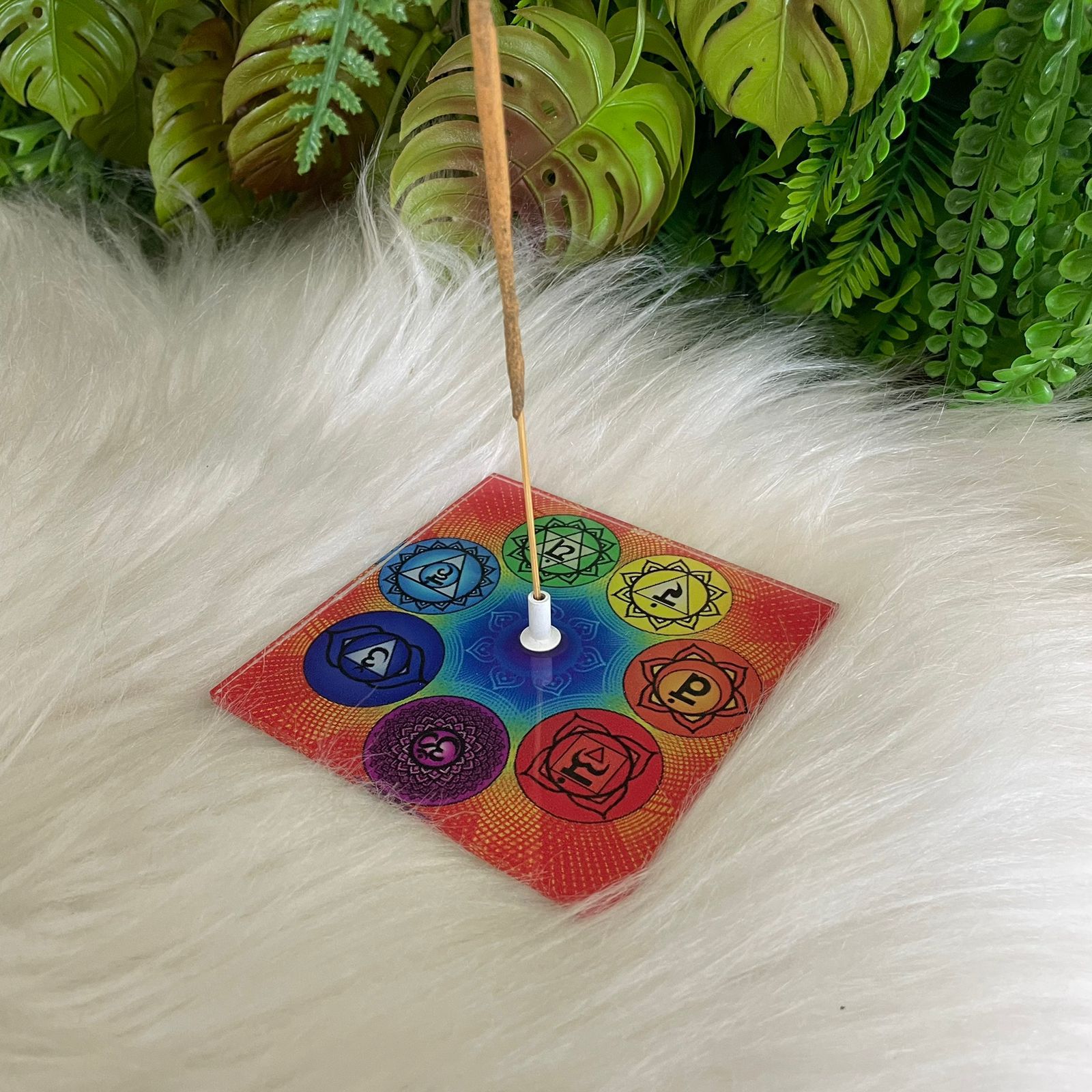 Incensário de Vidro Quadrado 10x10 - Chakras imagem 2