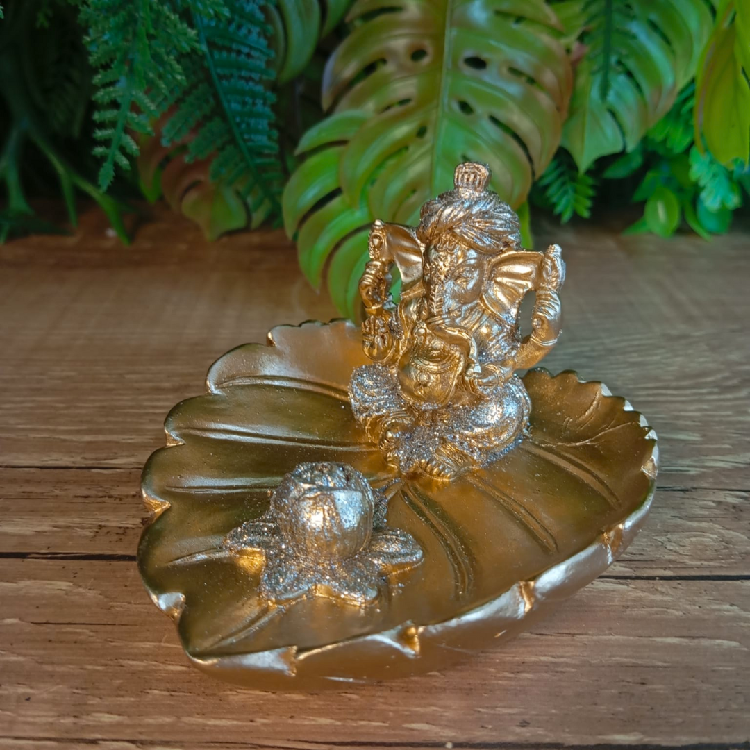 Incensário Ganesha em Cima da Folha - Modelo B imagem 2