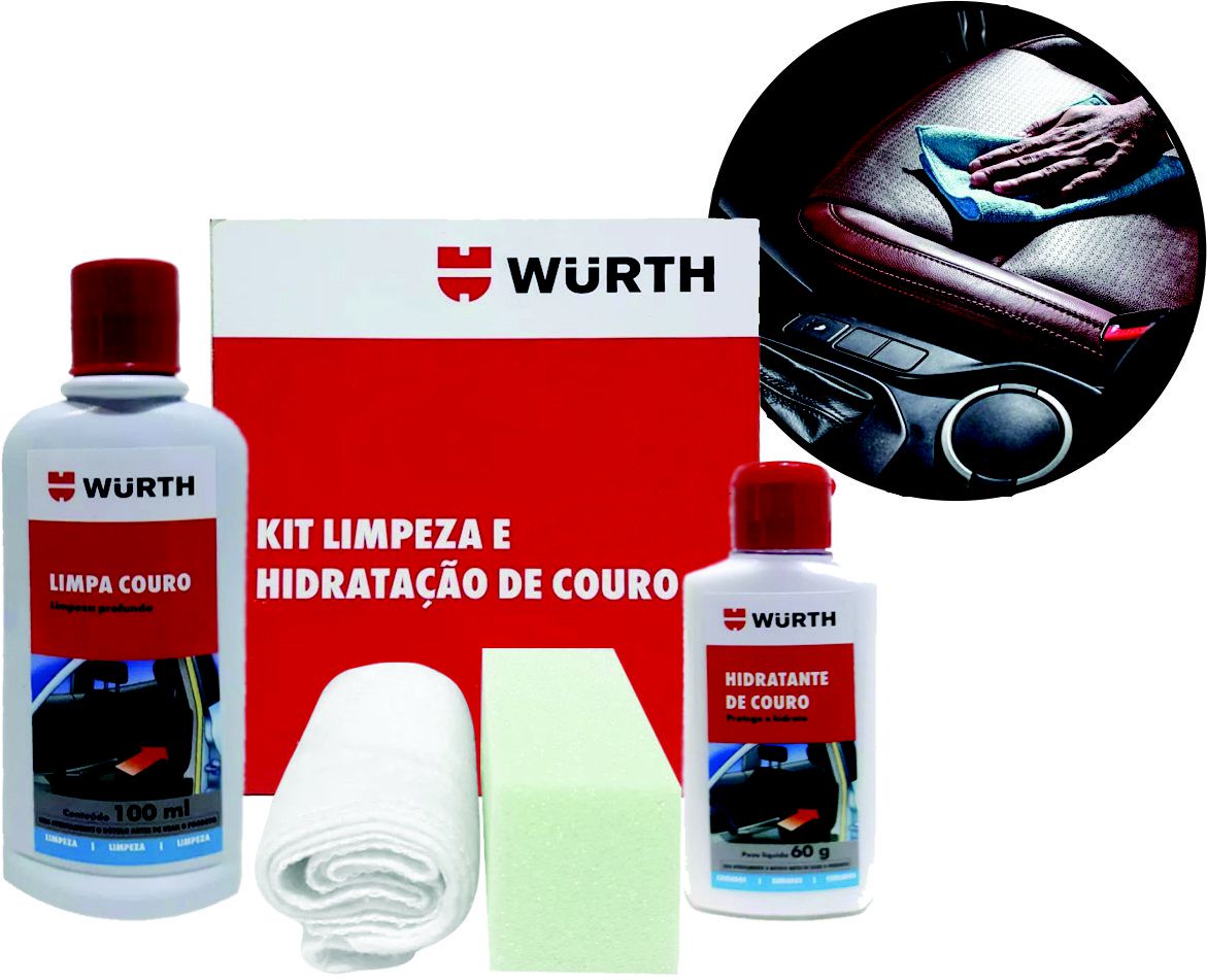 Kit Limpeza e hidratação De Couro Wurth Produto para limpar e hidratar couro  de jaquetas sofas botas bolsas e bancos de carro - Deposito Rocha