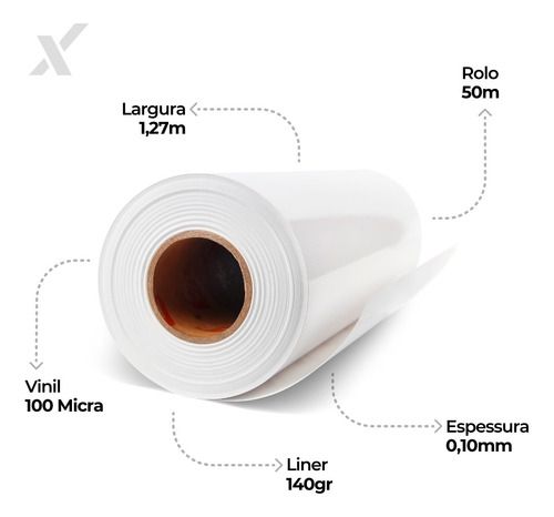 Rolo Vinil Adesivo Premium 0,10 Impressão Digital 1,27x50m - FIXCOM ...