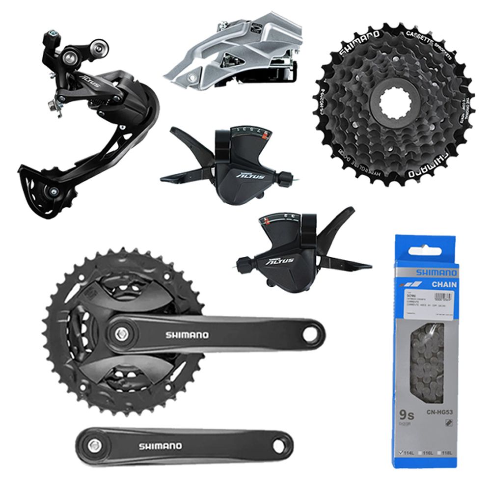 KIT GRUPO MTB SHIMANO ALTUS M2000 27V Zerone Sports Produtos