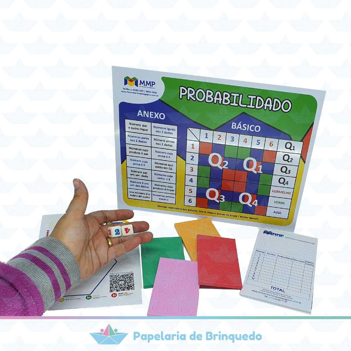 Jogo de Tabuleiro Probabilidado Probabilidade MMP Infantil - Papelaria ...