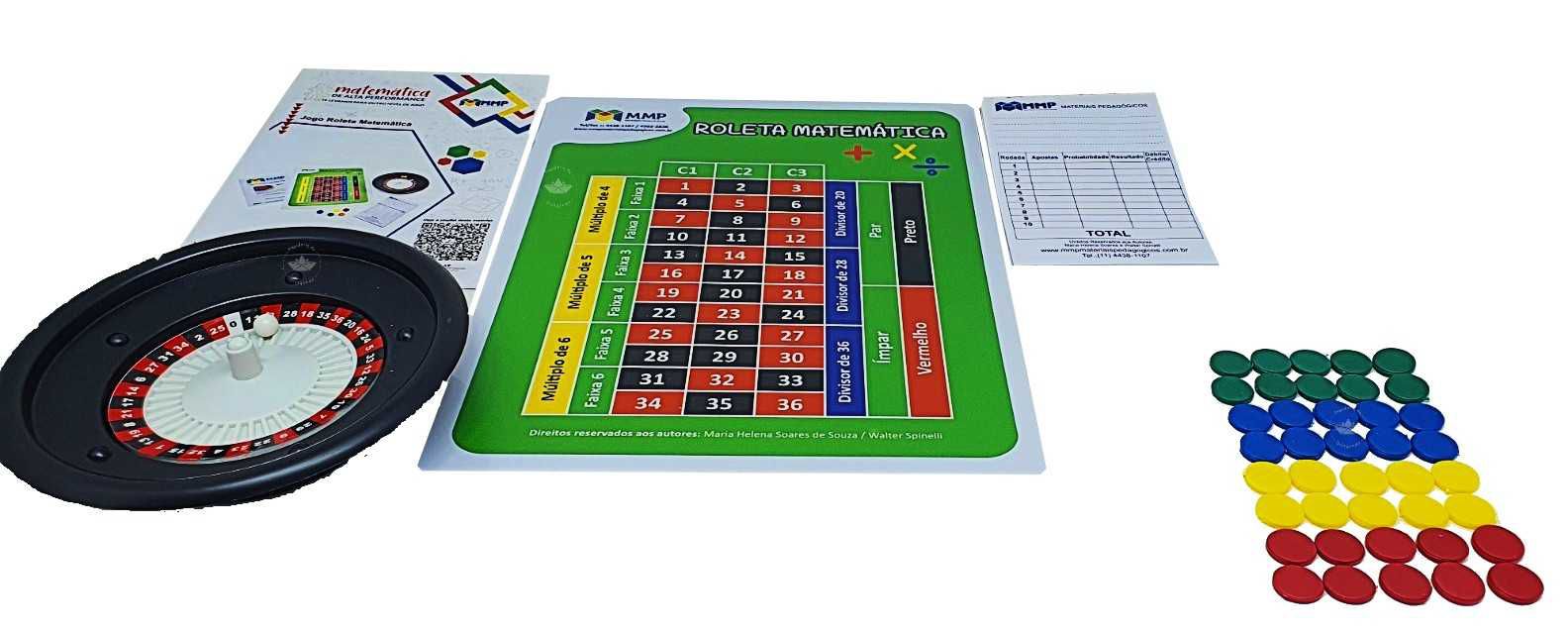 Jogo de Tabuleiro Roleta Matematica MMP Brinquedo Infantil