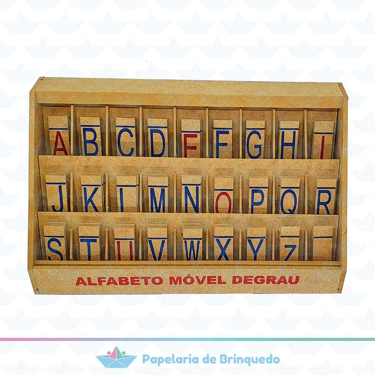 Alfabeto de Madeira MDF para Alfabetização Infantil - Brinquedos