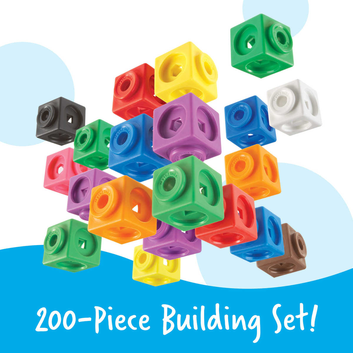 Learning Resources – Kit Maths Cubes MathLink – 100 Cubes, 30 Activités – Multiplication, Fractions, Volume – Dès 6 Ans