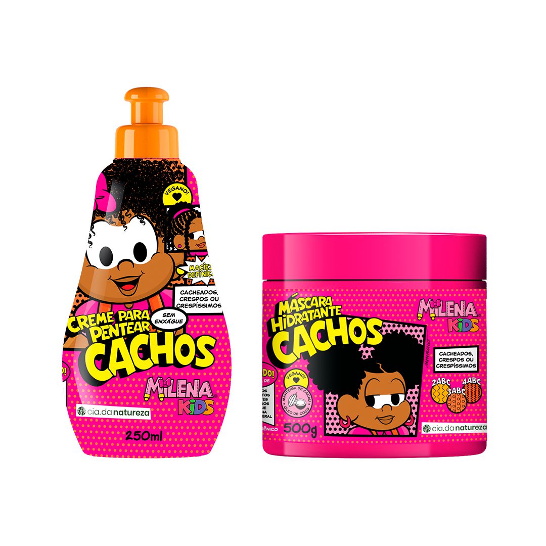 Kit Milena Infantil Cabelos Ondulados, Cacheados e Crespos Creme para ...