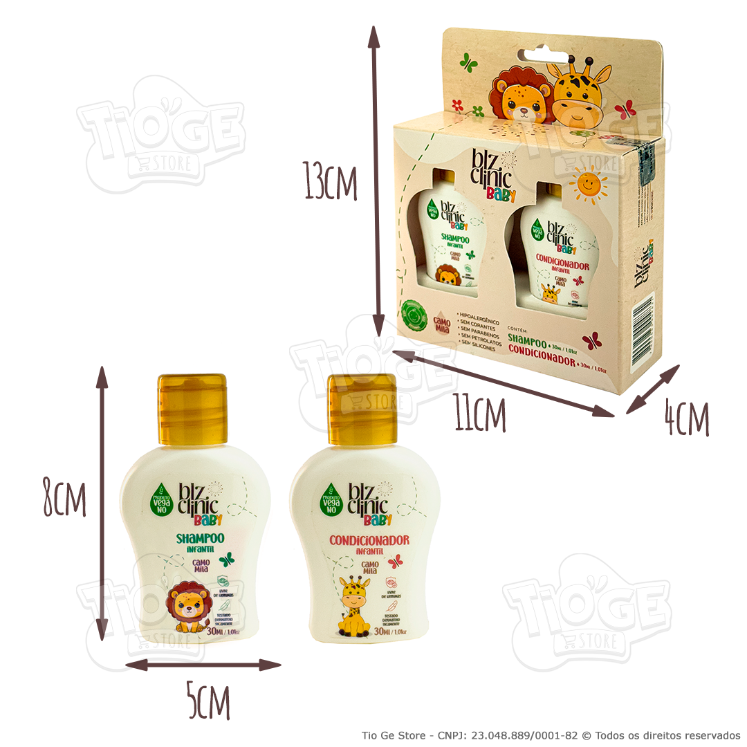 Kit Mini Blz Clinic Baby Shampoo 30ml e Condicionador 30ml