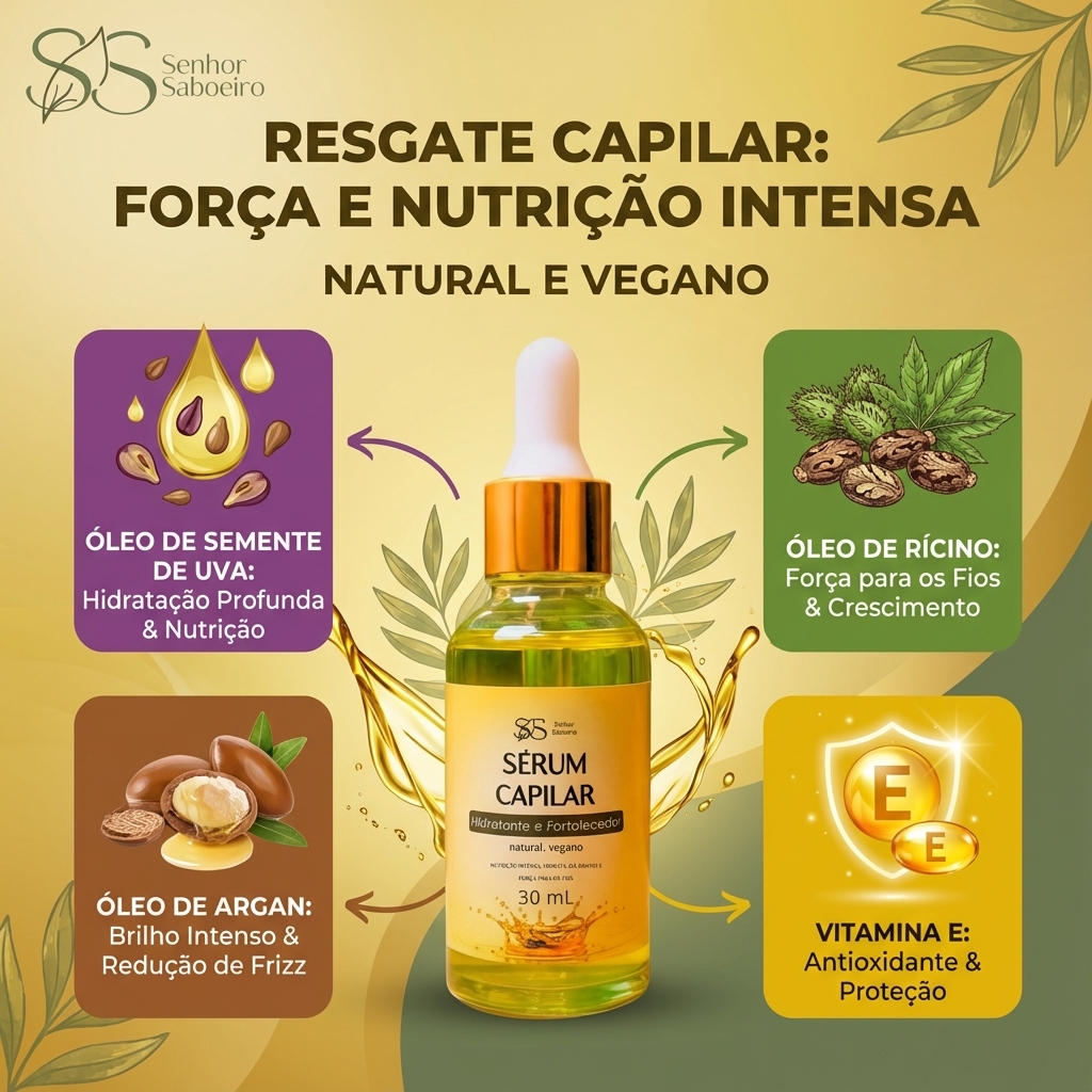 Sérum Capilar Hidratante - Volume, Brilho e Fortalecimento 30 mL ...