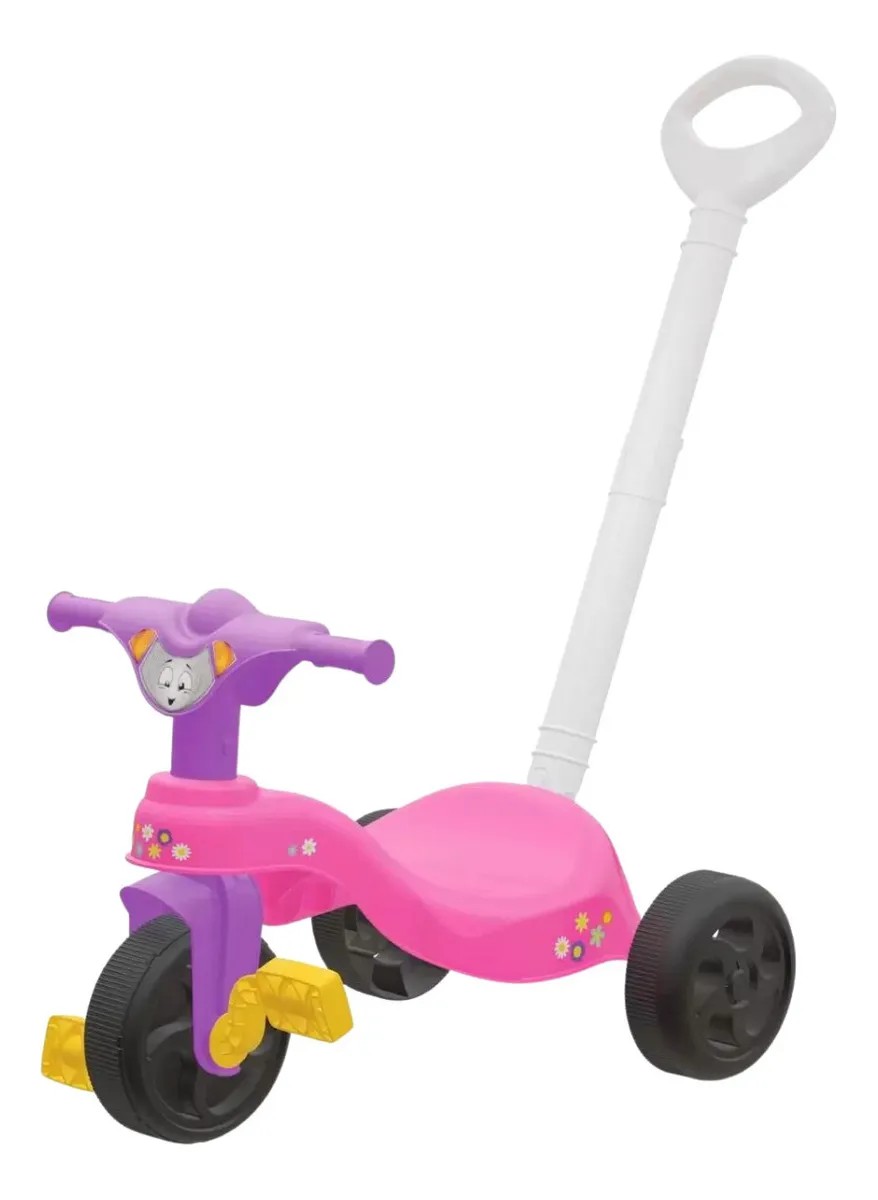 Triciclo Infantil Velotrol Motoca Brinquedo Com Empurrador Cor