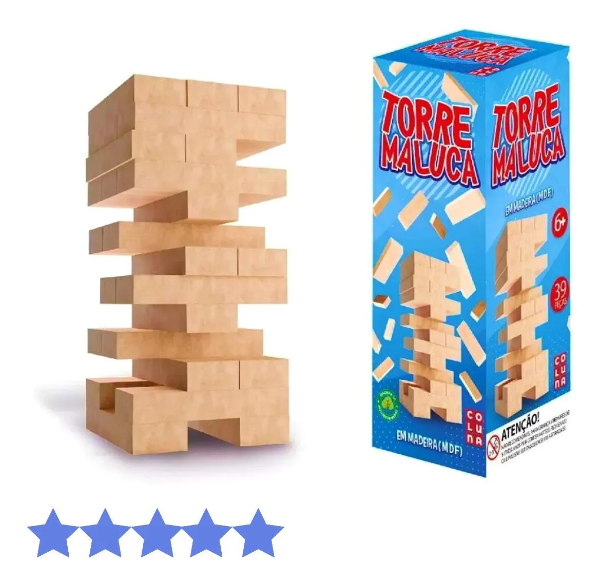 Kit Jogos Ludo + Dominó + Torre Maluca Estratégia Presente