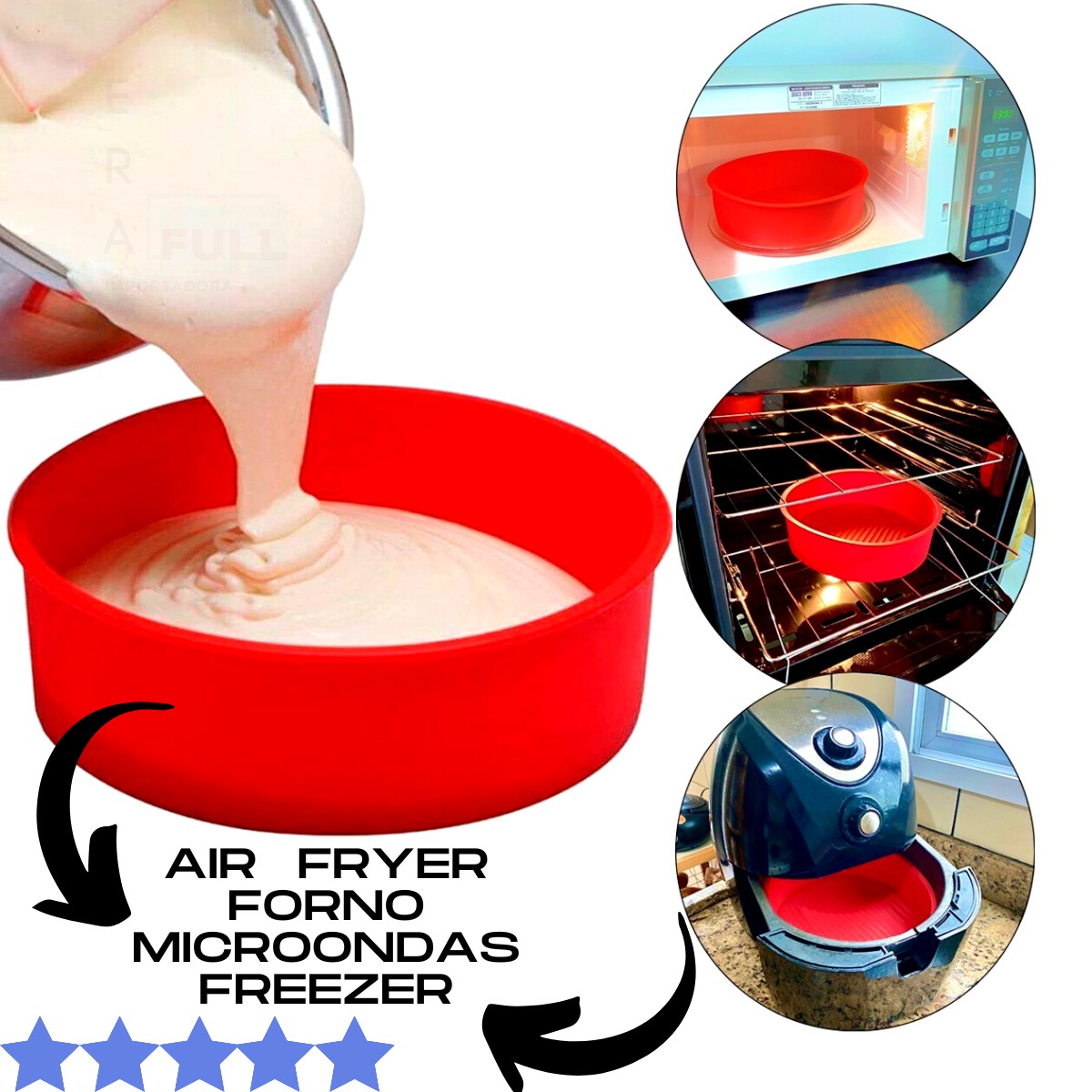 Forma Silicone Para Fritadeira Elétrica Air Fryer Forno Freezer