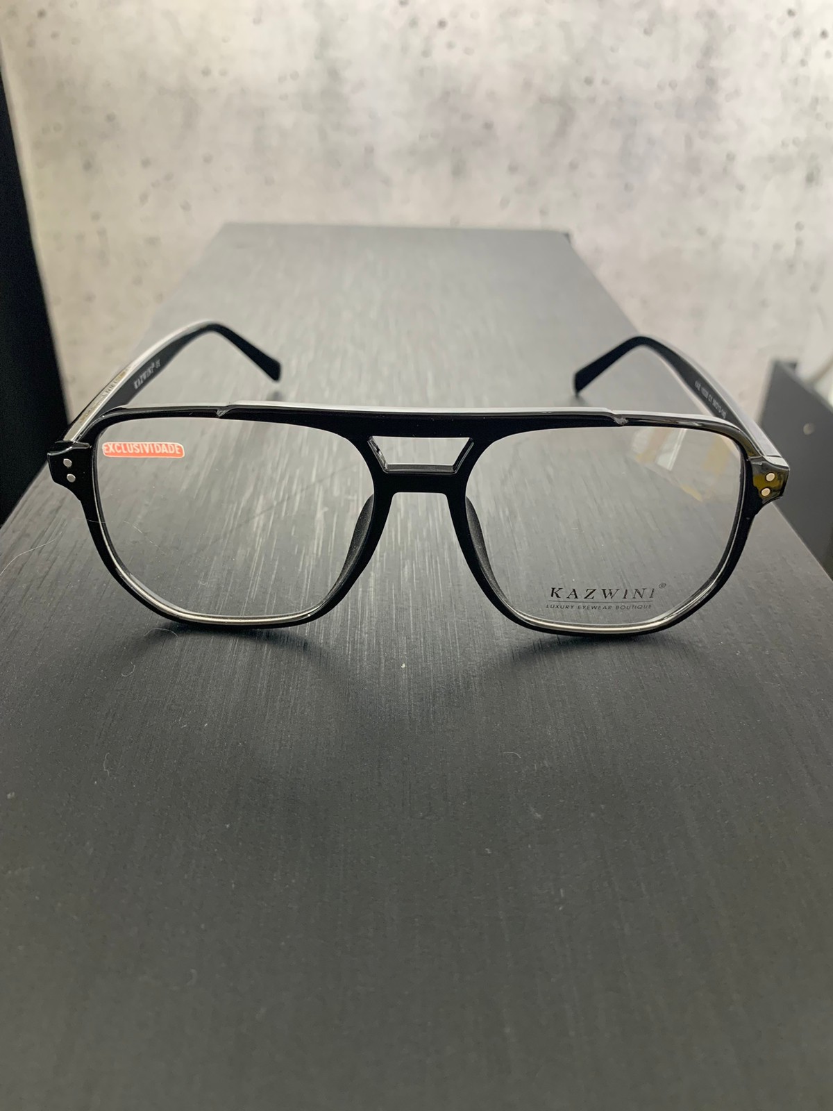 Óculos de Grau Masculino Kazwini Retrô Aviador Preto - Ótica Clarity -  Ótica Clarity