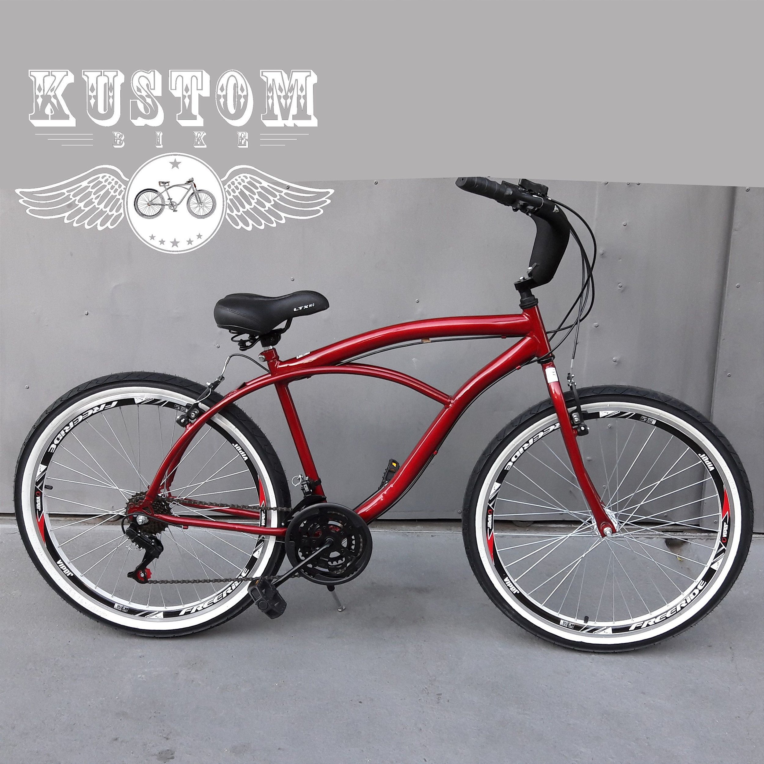 Bicicleta Beach Bike Cruiser Vermelho Cereja - Rodas Aro Aero 26 Retrô  Vintage Caiçara - Kustom Bike - Bicicletas com Personalidade