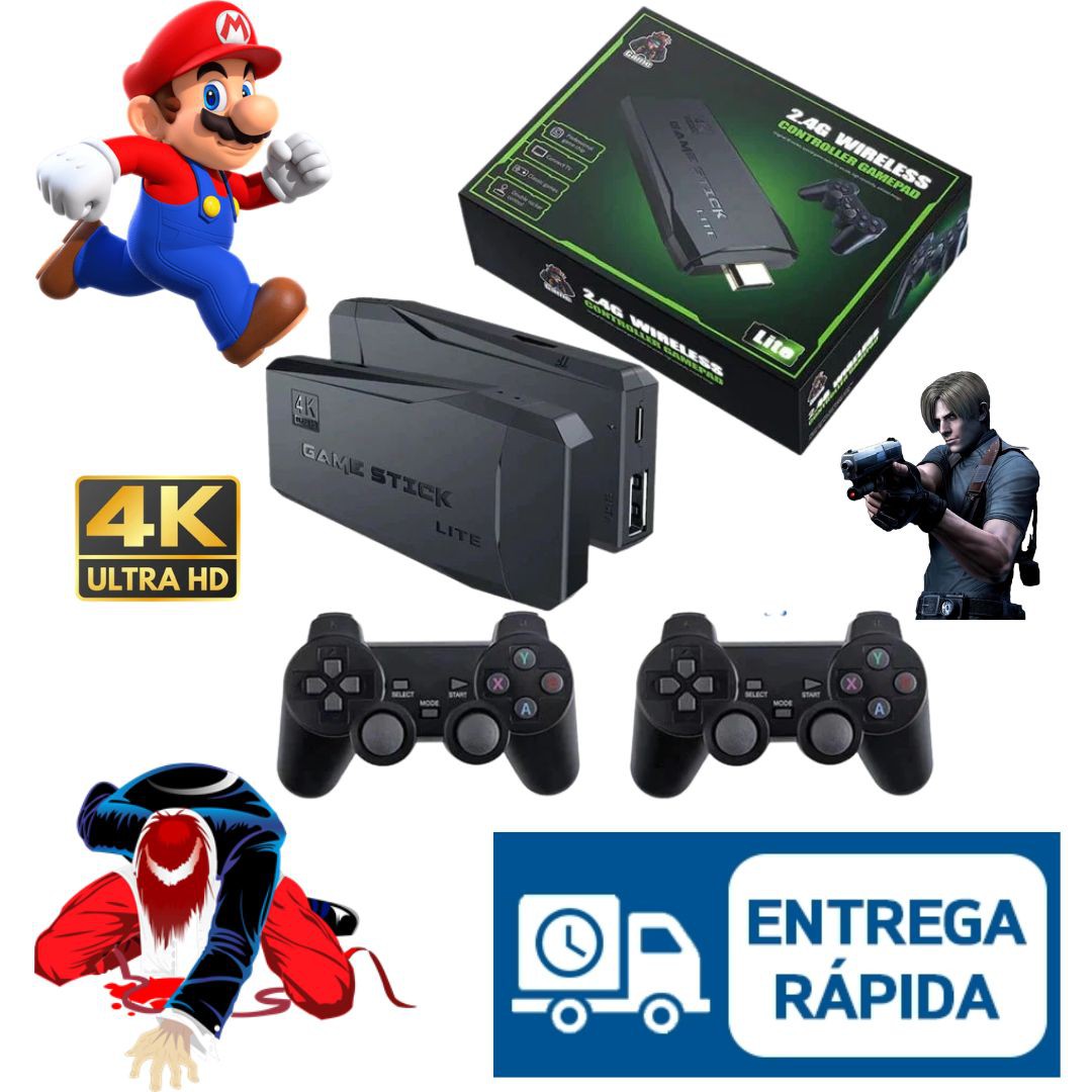 Vídeo Game Retro 3000 Jogos 2 Controles Com Fio Hdmi 4k