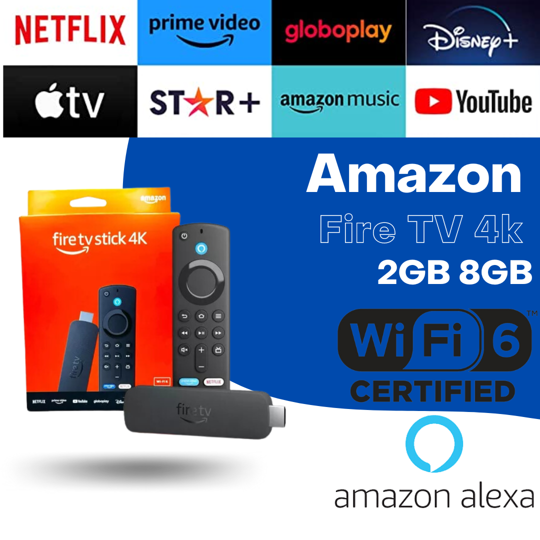 Amazon Fire TV Stick 4K Max 3ª Geração Ultra HD Wi-fi 6 Com