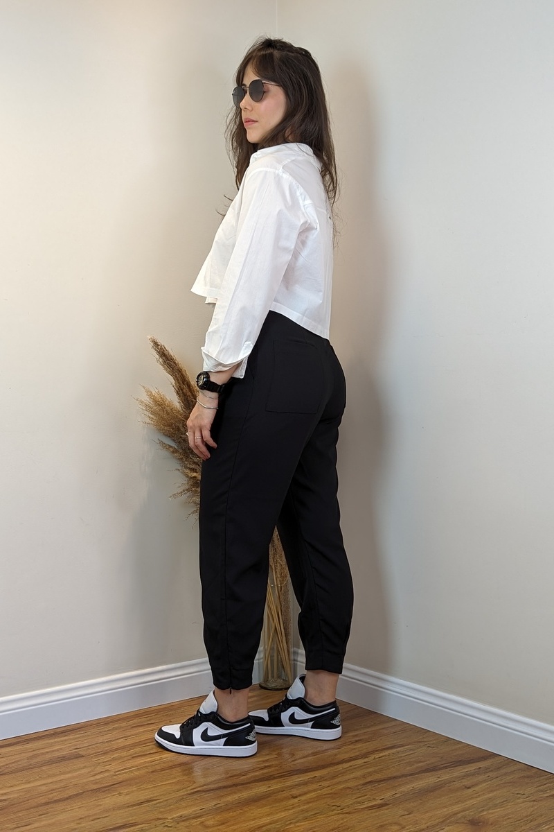 Calça cenoura com fechamento zíper no tornozelo - Clothes 4U