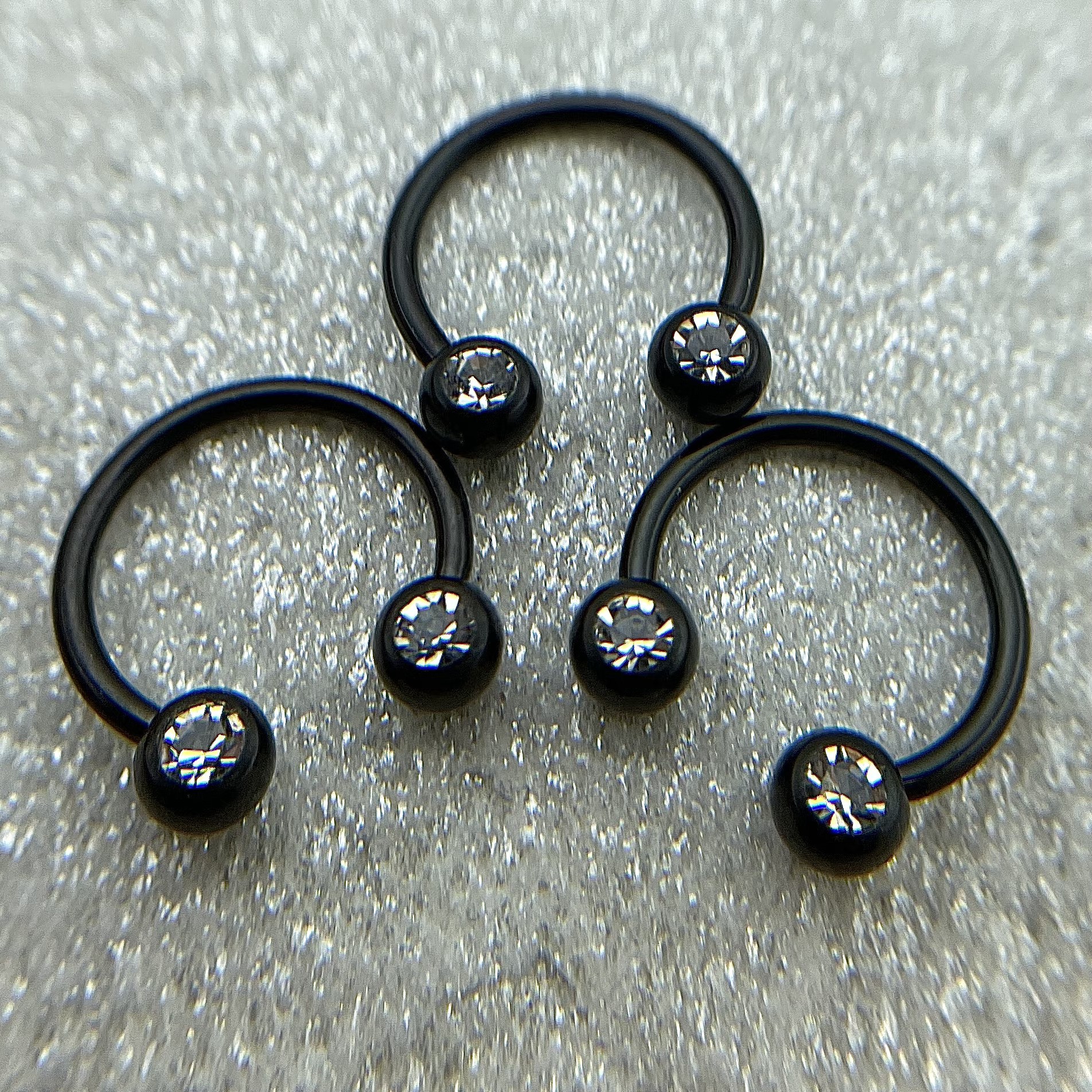 Piercing Ferradura Fina Nariz Aço Cirúrgico Pvd Zirconia