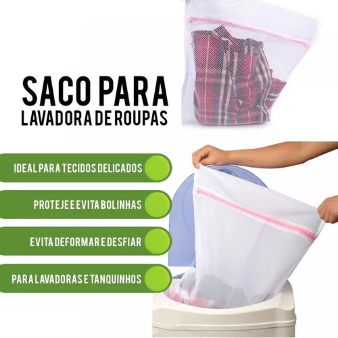 Saco para Lavar Roupas Delicadas Saquinho Protetor Com Ziper 40x50 -  Magazine Gerais