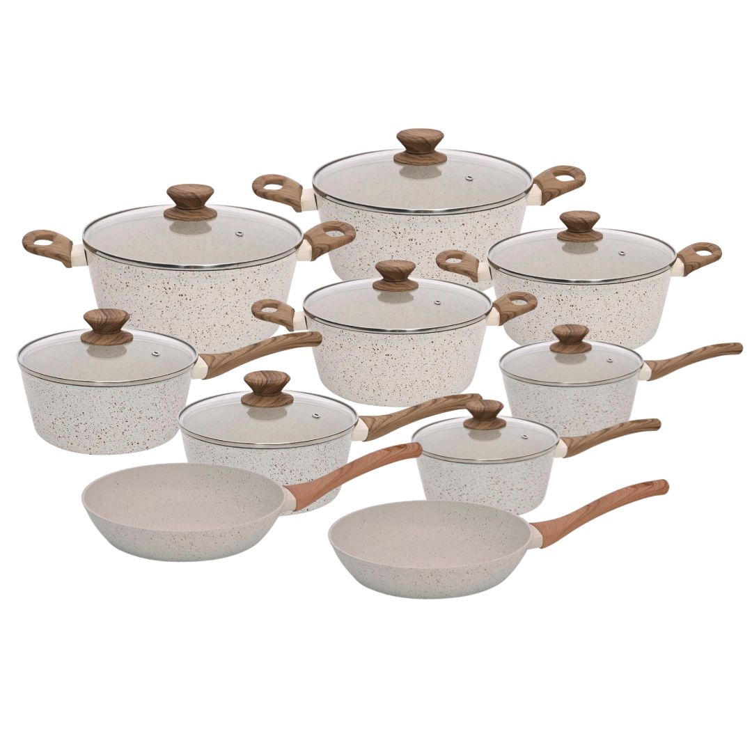 Jogo de Panelas Antiaderente Ceramica Cooktop Fogão Indução Kit 10 Peças  Conjunto Marmol - Magazine Gerais