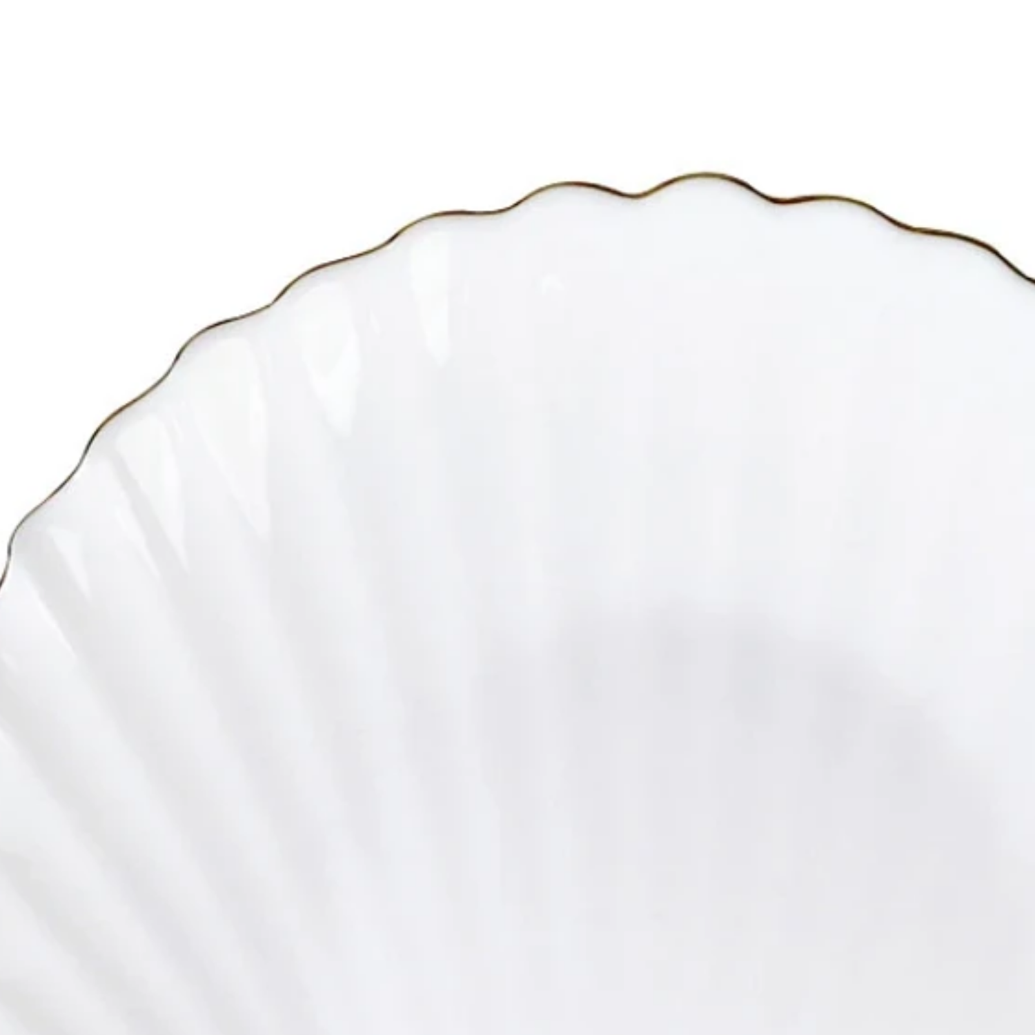 Prato Raso Branco Concha 26cm Borda Dourada Gold Rim - Magazine Gerais