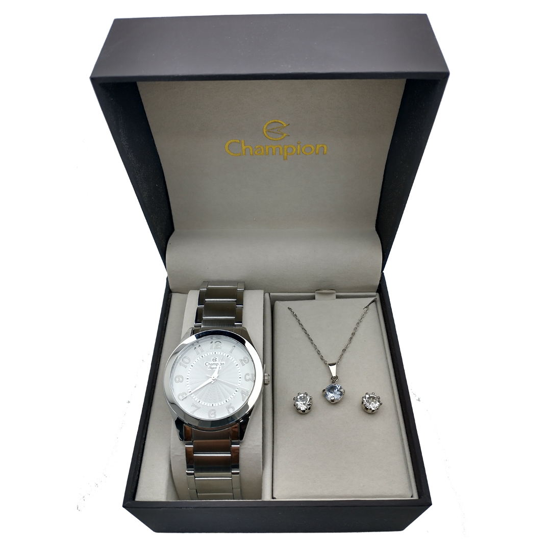Kit Relógio Champion Feminino Elegance CN25029Y - EK pratas e acessórios -  Sua loja de joias e semi joias