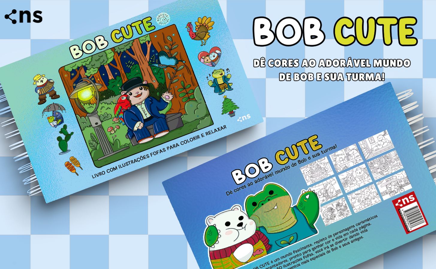 Bob Cute Capa Dura Azul - Livro De Colorir Com Ilustrações Fofas Para ...