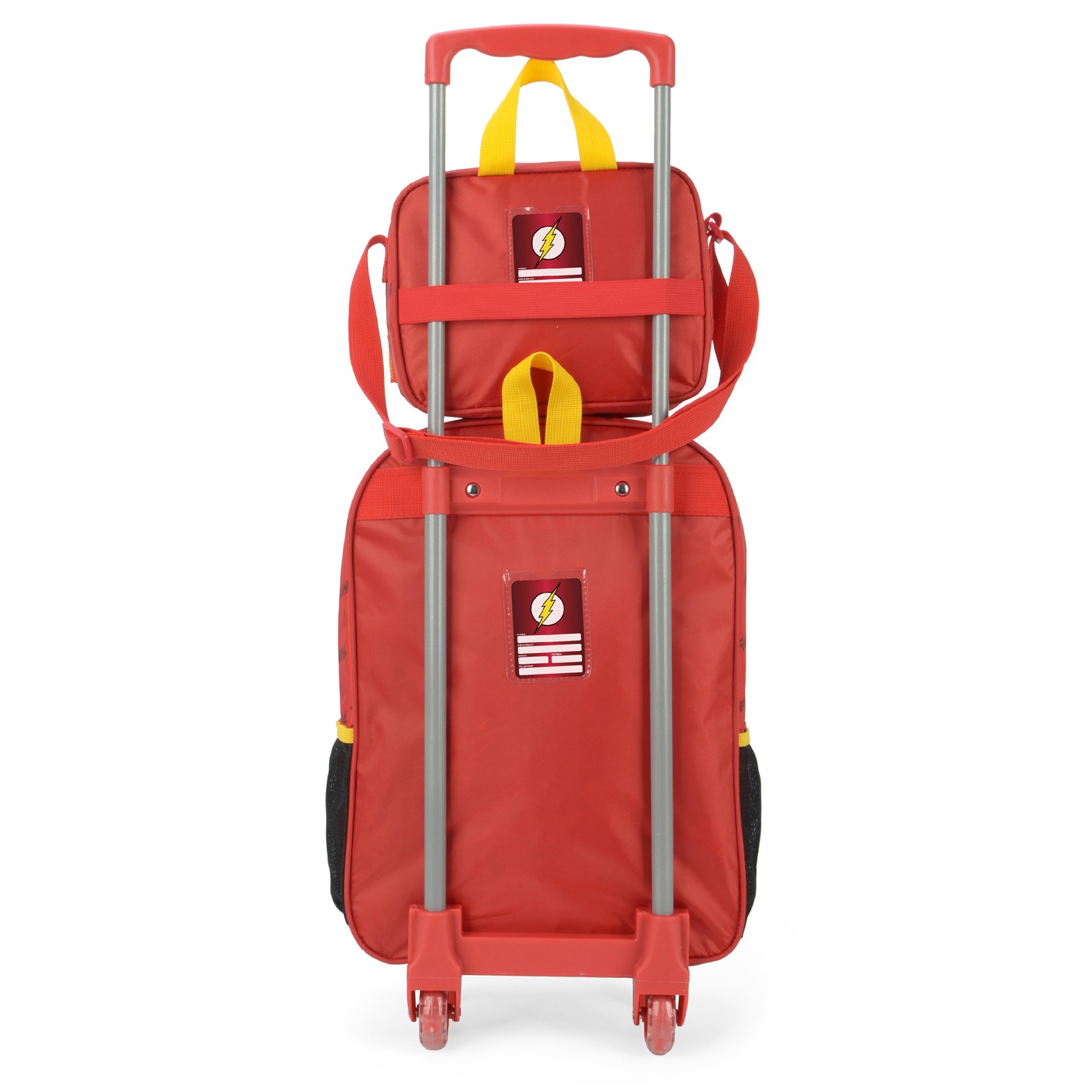 Kit Mochila de Rodinhas Lancheira Luxcel Flash Vermelho - Nuvem de Algodão