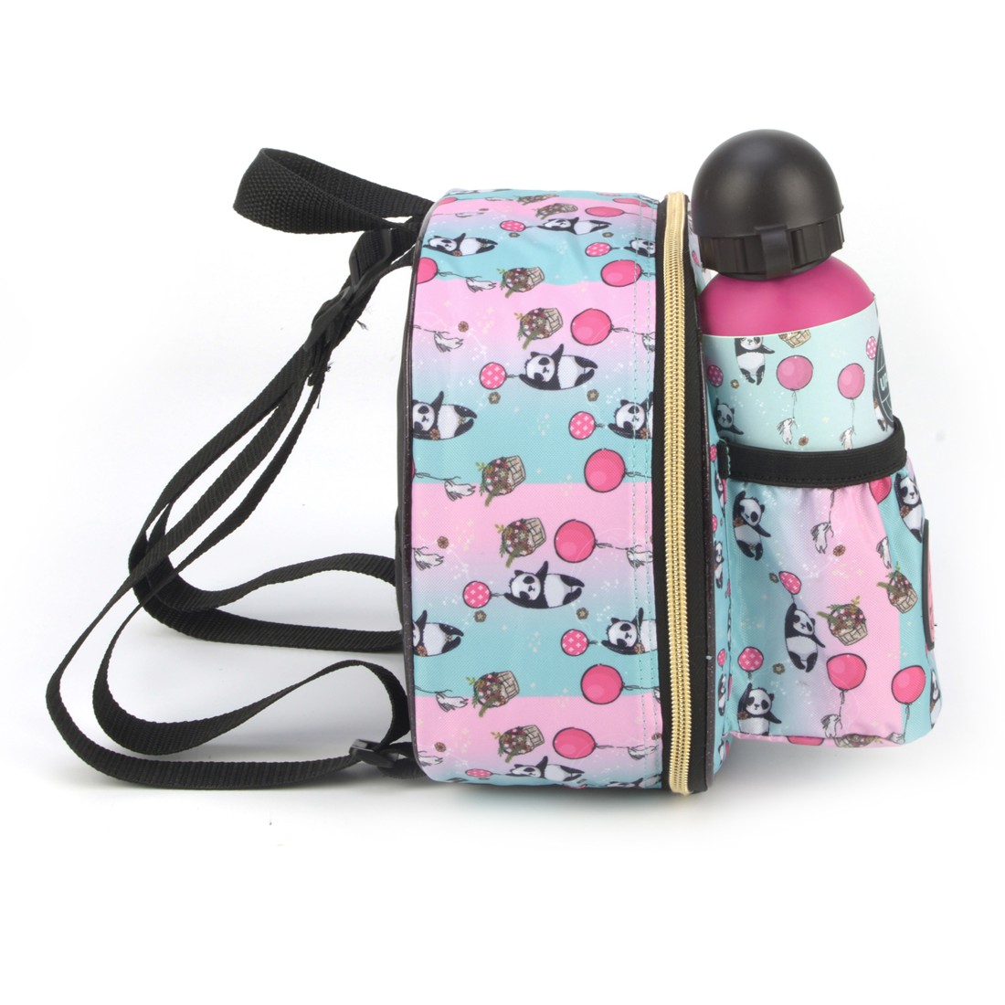 Kit Mochila de Rodinhas Lancheira Luxcel Up4You Panda Preto - Nuvem de ...