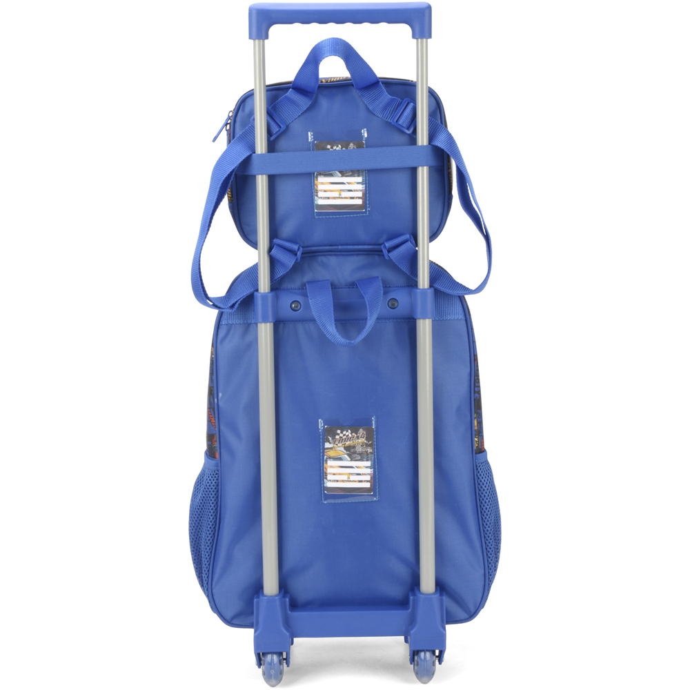 Kit Mochila de Rodinhas Lancheira Luxcel Força 4 Azul - Nuvem de Algodão