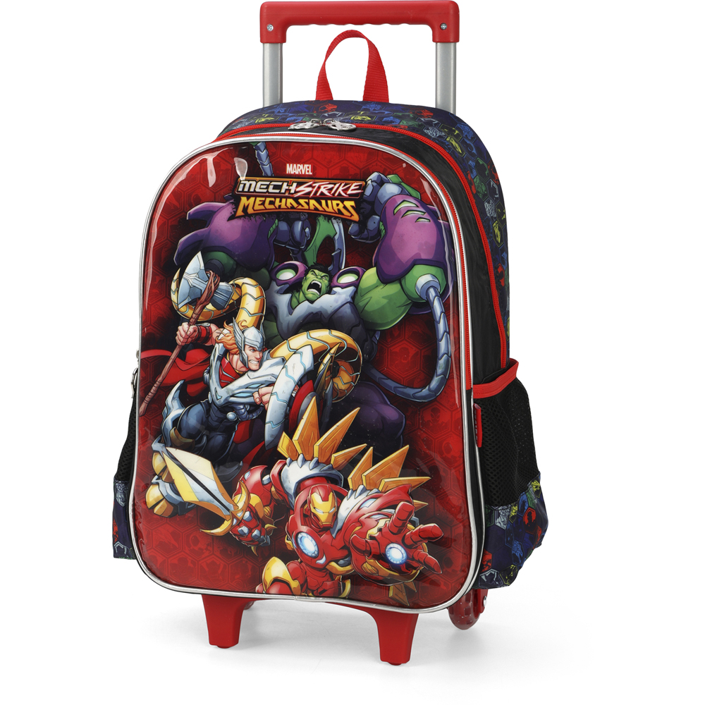 Kit Mochila de Rodinhas Lancheira Luxcel Avengers Vermelho - Nuvem de ...
