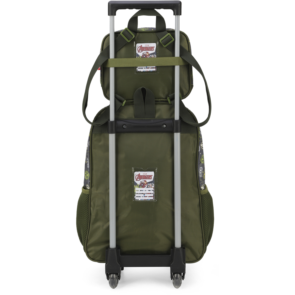 Kit Mochila de Rodinhas Lancheira Luxcel Avengers Verde - Nuvem de Algodão