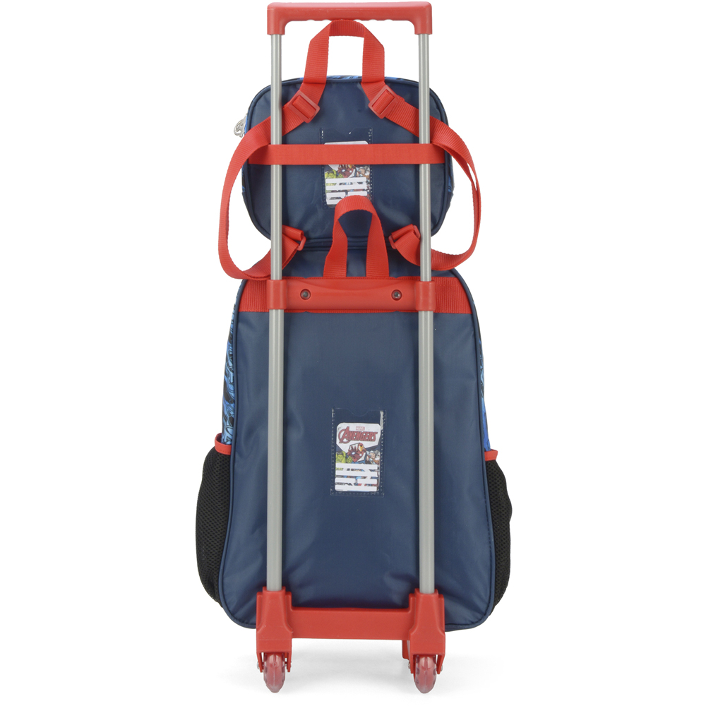 Kit Mochila de Rodinhas e Lancheira Luxcel Avengers Azul - Nuvem de Algodão