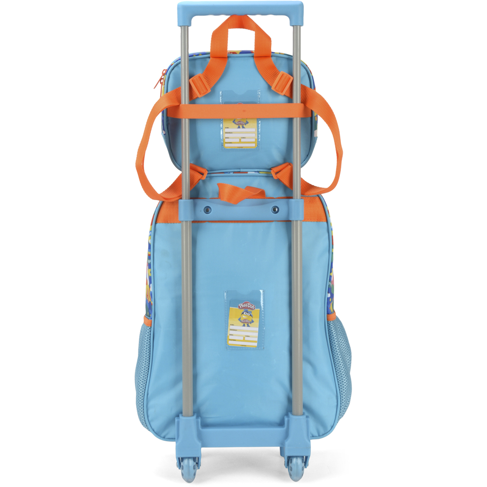Kit Mochila de Rodinhas e Lancheira Luxcel Play Doh Azul - Nuvem de Algodão