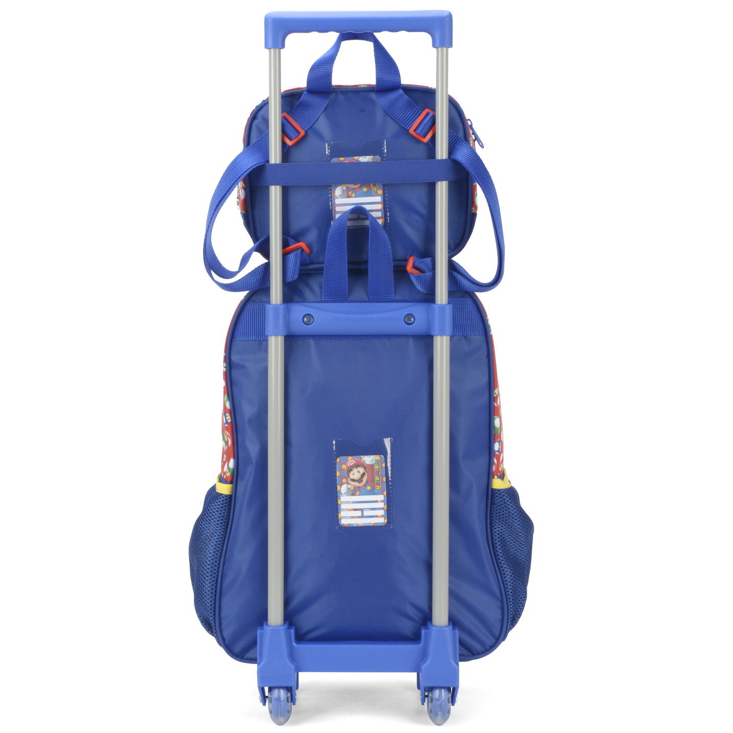 Kit Mochila Rodinhas Lancheira Luxcel Super Mario Azul - Nuvem de Algodão