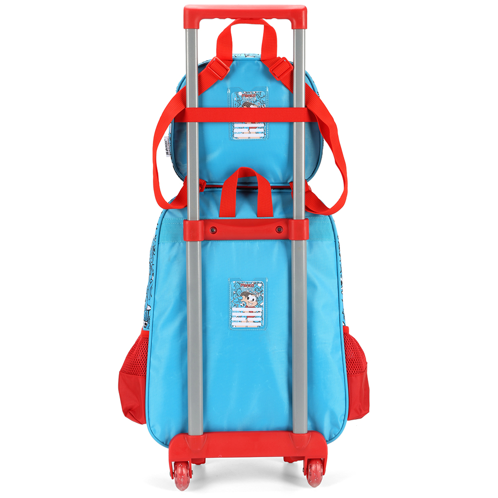 Kit Mochila Rodinhas Lancheira Luxcel Turma da Mônica Azul - Nuvem de ...