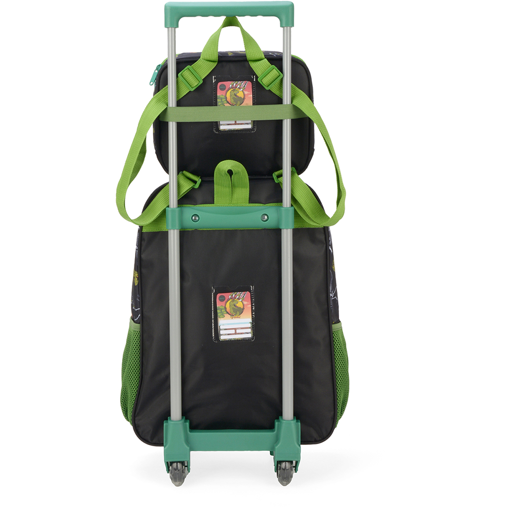 Kit Mochila de Rodinhas Lancheira Luxcel Up4You T-Rex Verde - Nuvem de ...