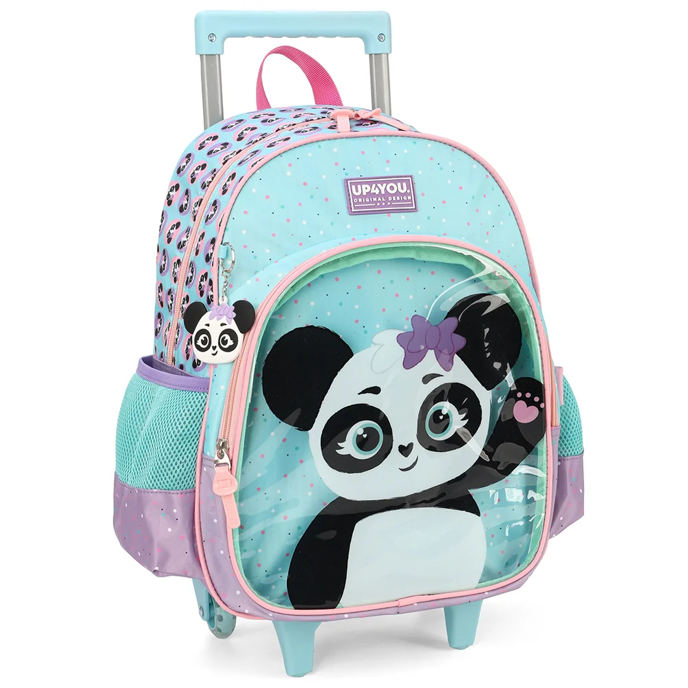 Kit Mochila de Rodinhas Lancheira Luxcel Up4You Panda Verde - Nuvem de ...