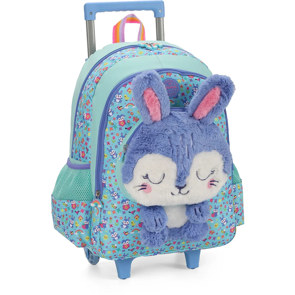 Kit Mochila Roda Lancheira Estojo Luxcel Up4You Coelho Verde - Nuvem de ...