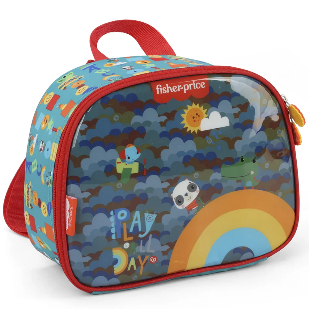 Kit Mochila Rodinhas Lancheira Luxcel Fisher-Price Verde - Nuvem de Algodão