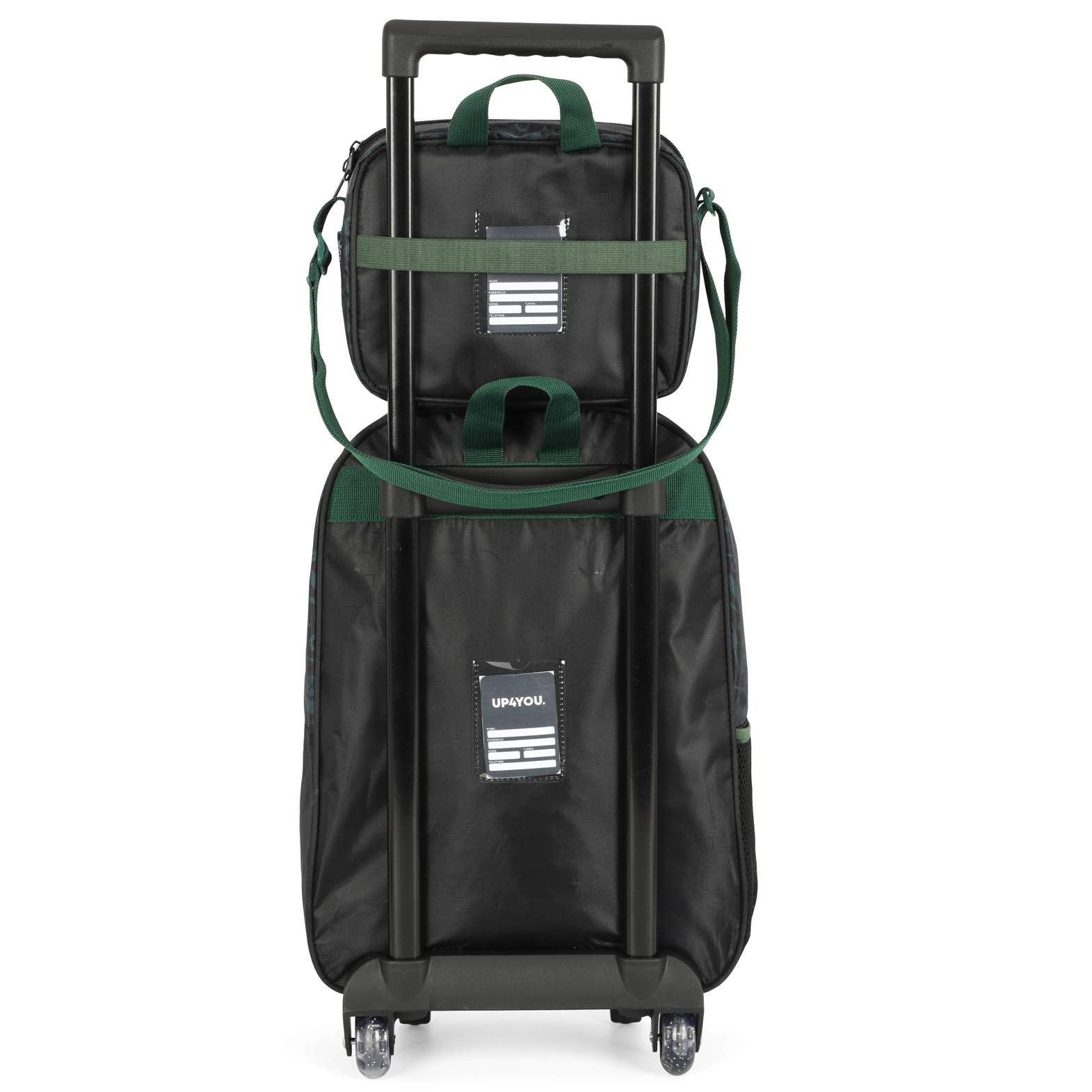 Kit Mochila Rodinhas Lancheira Luxcel Up4You Verde - Nuvem de Algodão