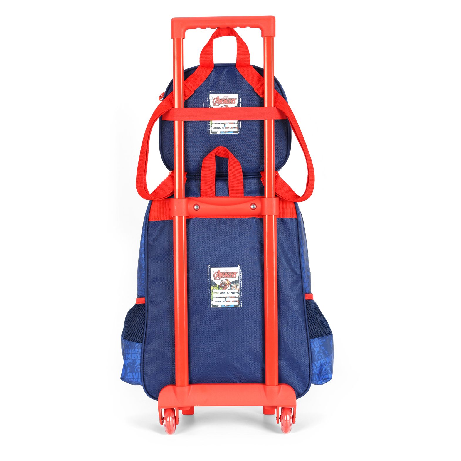 Kit Mochila Rodinhas Lancheira Luxcel Avengers K1 Azul - Nuvem de Algodão