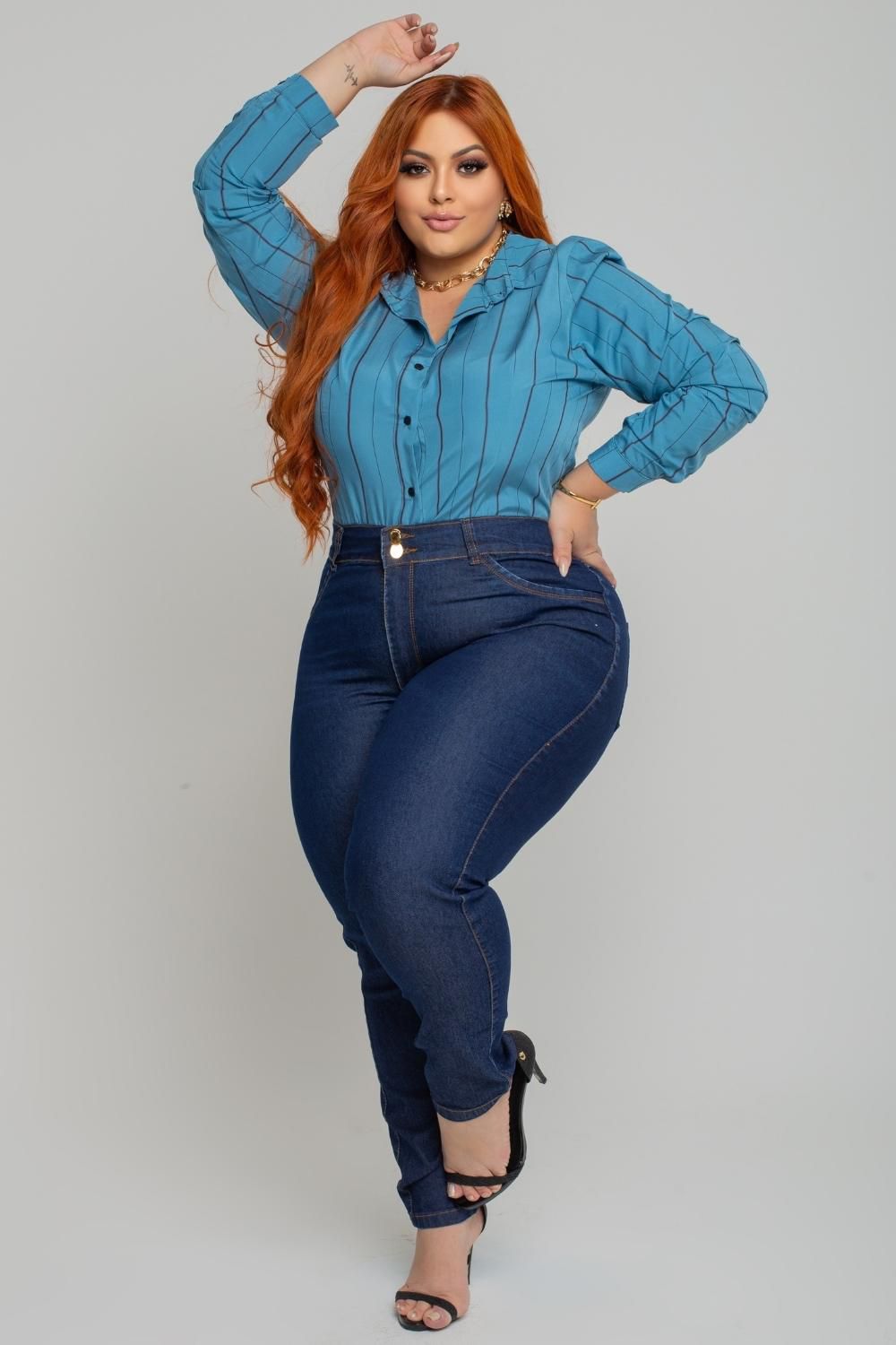 Calça Jeans Ane Plus Size Flare Eurakevia Azul - Ane Jeans - 11 Anos