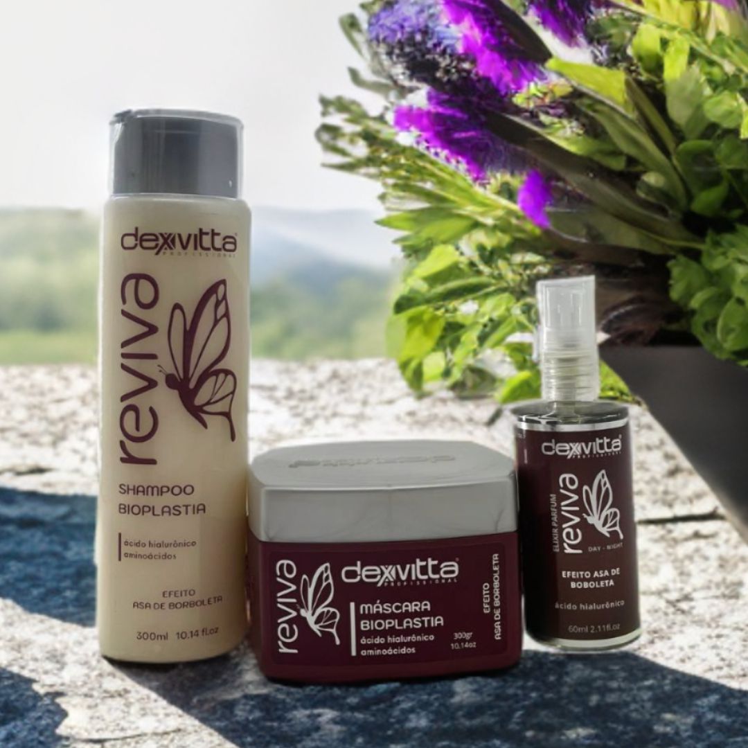 KIT REVIVA Shampoo + Mascara + Fluido DexVitta - Cavier Cosmeticos