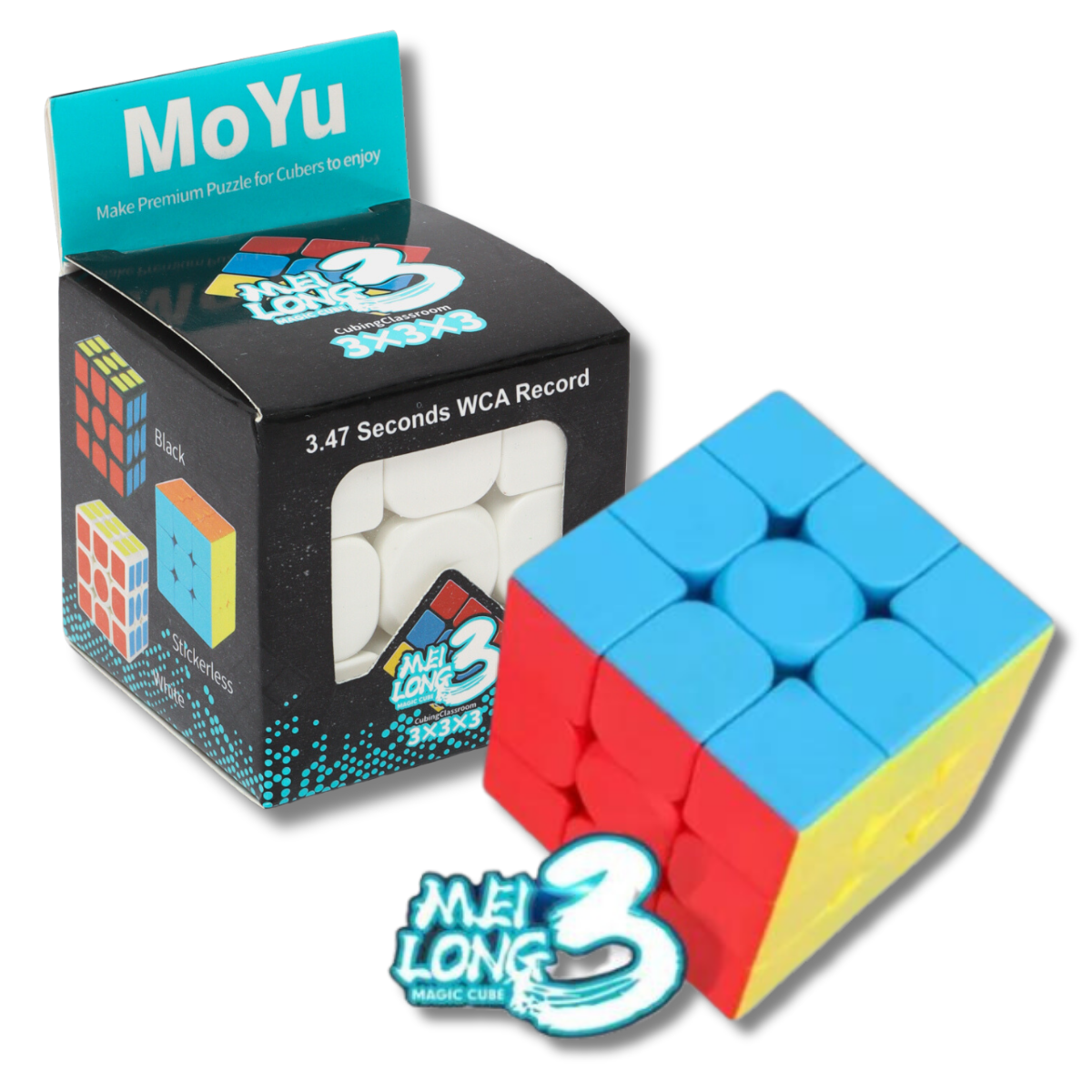 MoYu 3x3x3 meilong magic cube stickerless cubo magico profissional