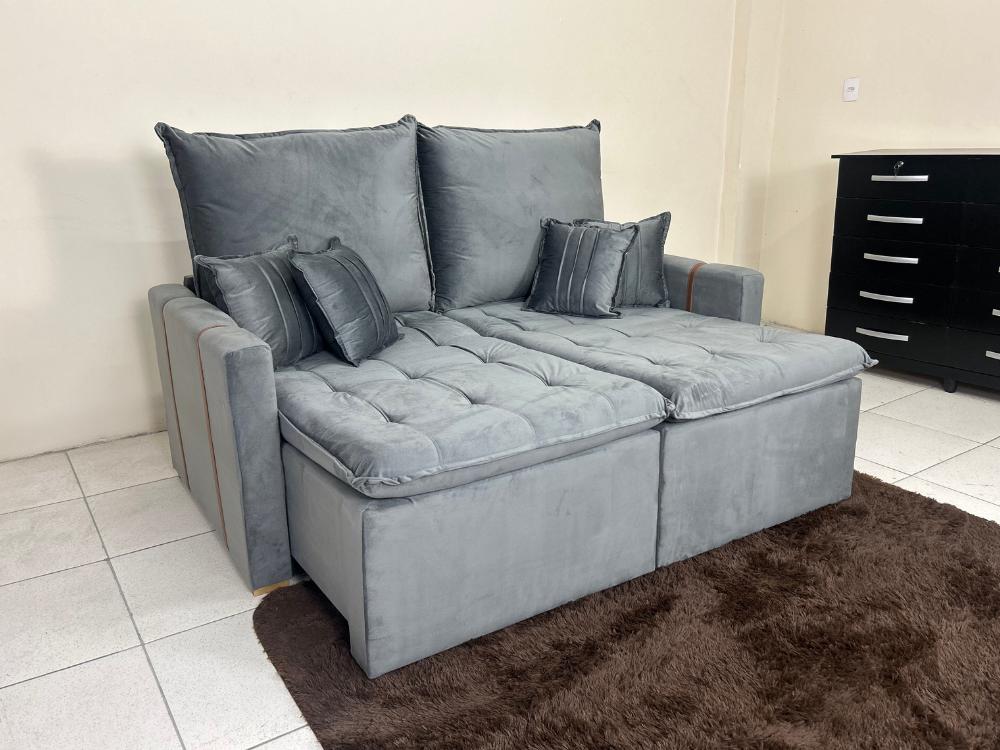 Sofá Cama Chicago Plus 1.80m – Veludo Cinza - ítaly móveis estofados e ...