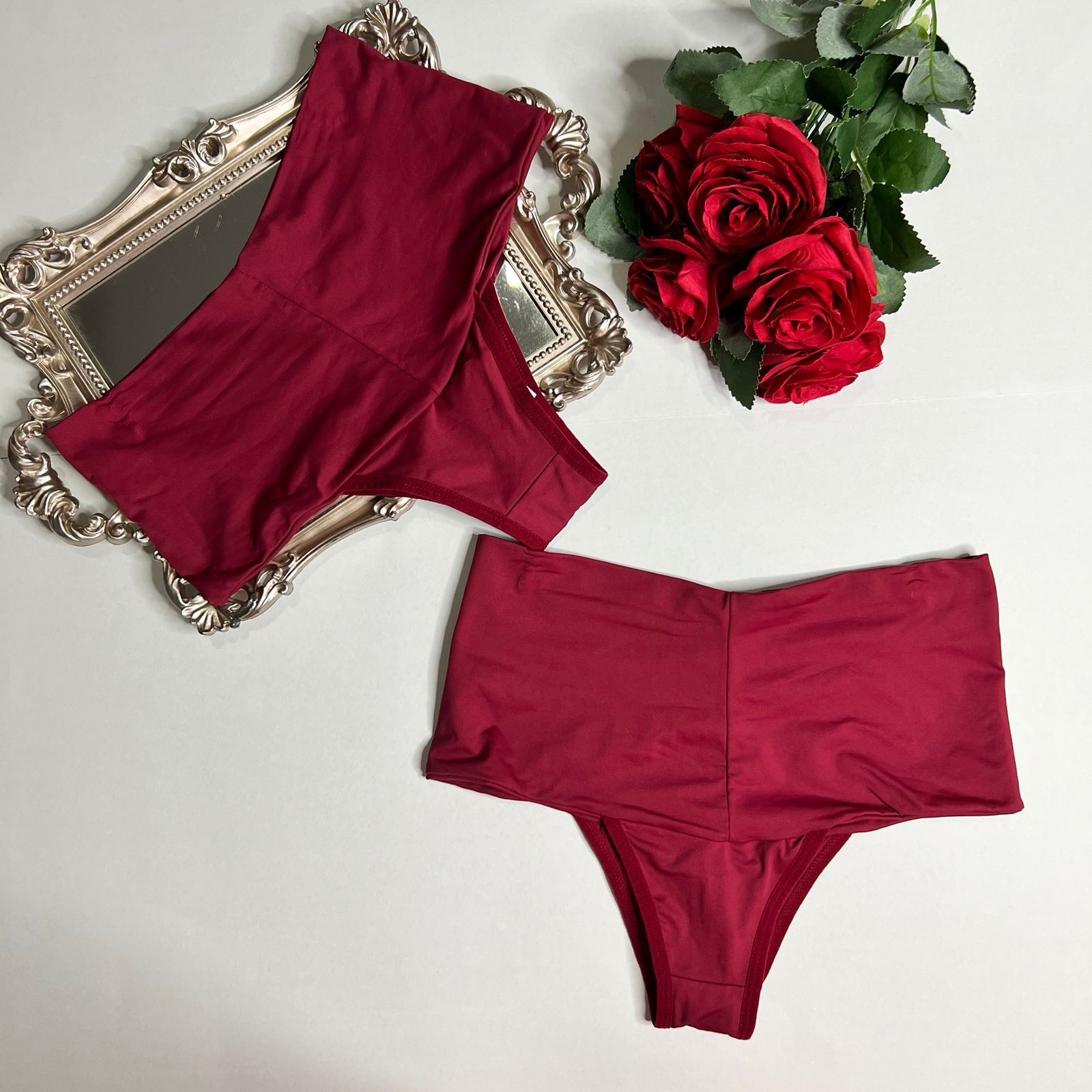 Calcinha Carrie Cos Alto Tradicional Vermelho - Linda Moreira Moda Intíma