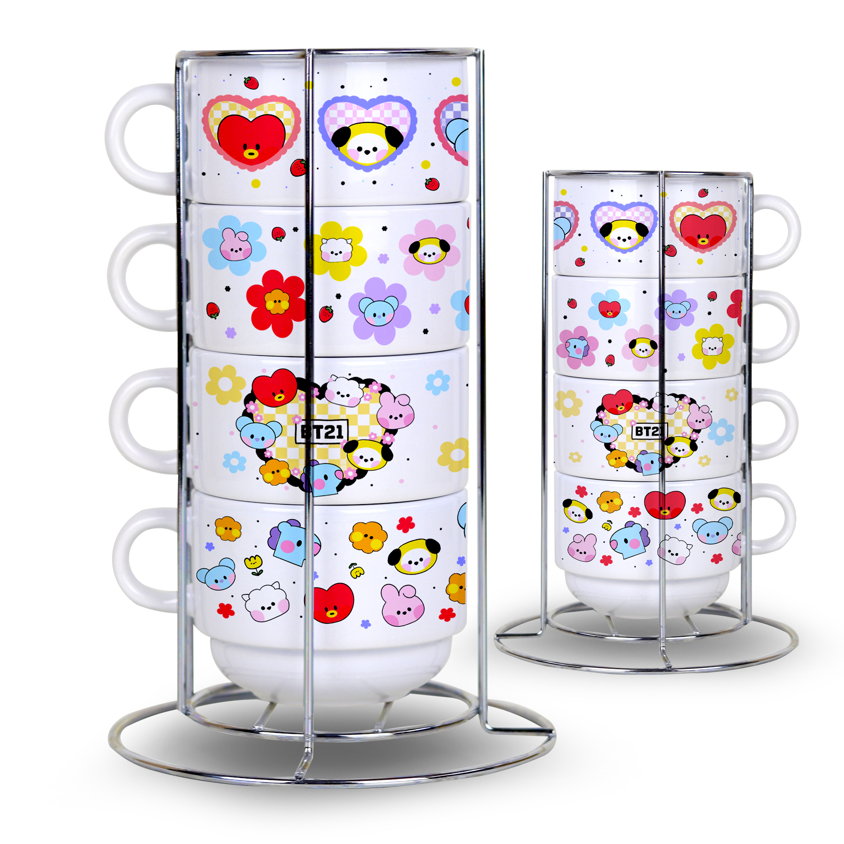Torre de Canecas Empilháveis BT21 - Starcups Produtos Personalizados