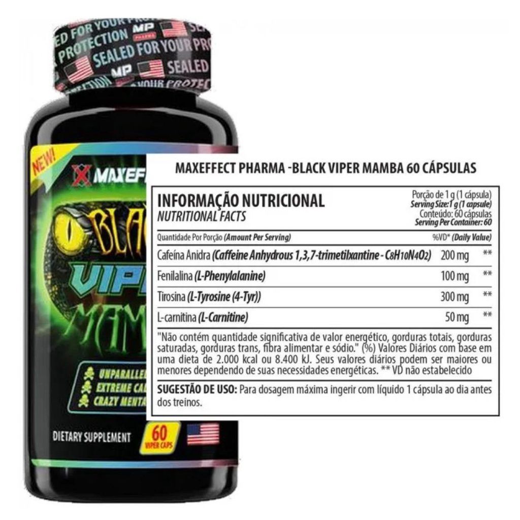 BLACK VIPER MANBA - MAXEFFECT PHARMA - NITRO suplementos alimentares,  creatinas, whey protein e acessórios