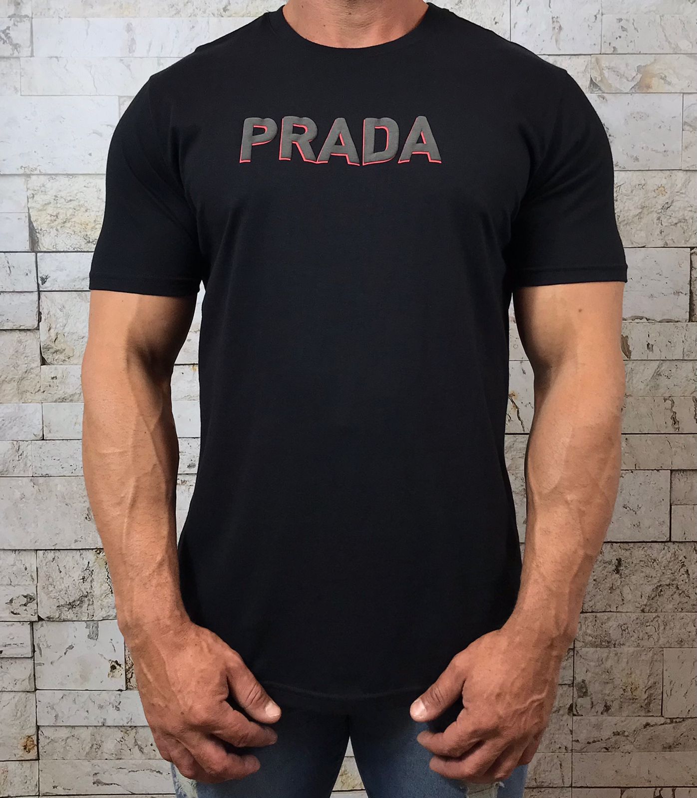 Camiseta Masculina PRADA Preto - MAGAZINE - Moda, calçados